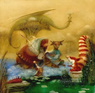  Fair Oil Painting - fairy tales animals Fantasy